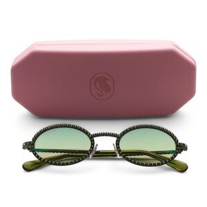 Swarovski round crystal embellished sunglasses